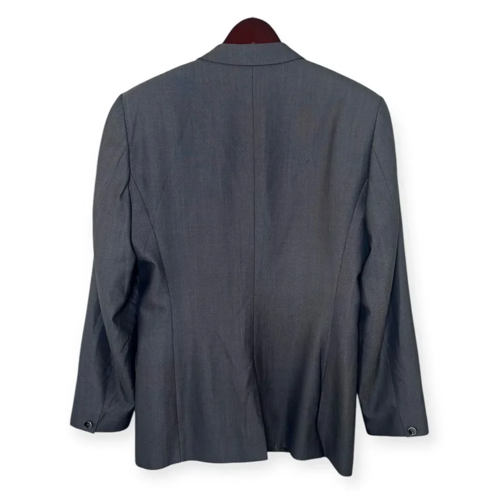Ted Baker Men’s Blazer 38R Wool Silk Formal Gray Suit Jacket Preppy Sport Coat